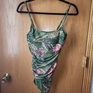 NWT $40 Hutch Olive Green One Piece Swimsuit (Missing Belt)